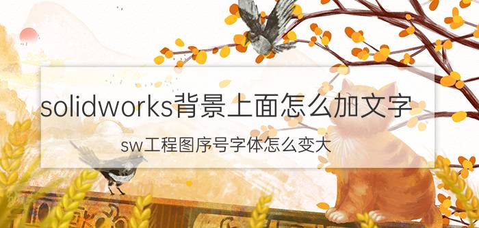 solidworks背景上面怎么加文字 sw工程图序号字体怎么变大？